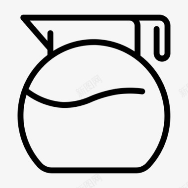 咖啡壶过滤咖啡水壶图标