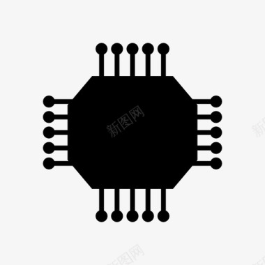 微芯片元件数字图标