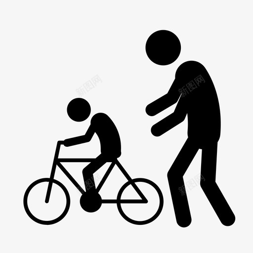 学自行车孩子家庭svg_新图网 https://ixintu.com 学自 自行车 孩子 家庭 快乐 父母
