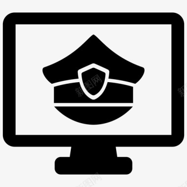 网络安全计算机警察图标