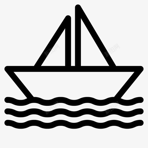 船假日海洋svg_新图网 https://ixintu.com 夏天 假日 海洋 波浪 海滩 图标