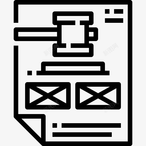 法律文件锤子svg_新图网 https://ixintu.com 法律文件 锤子 法官 审判 法律 司法