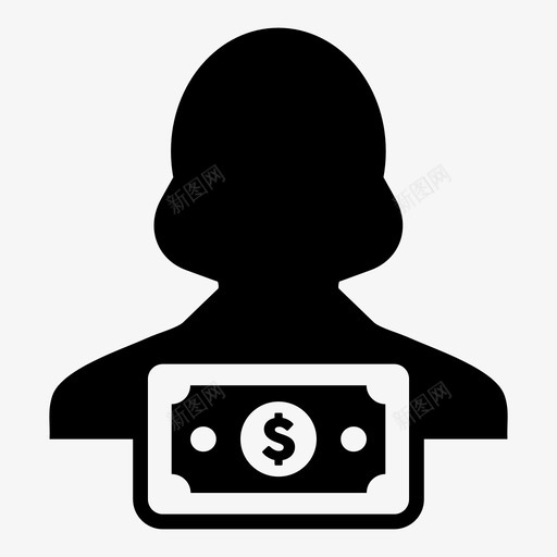 美元货币保险svg_新图网 https://ixintu.com 货币 金钱 美元 保险 贷款 利润 投资 图标 女人 人与 符号