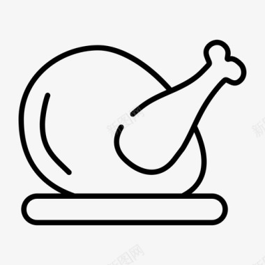 烤肉鸡肉鸡肉牛排图标