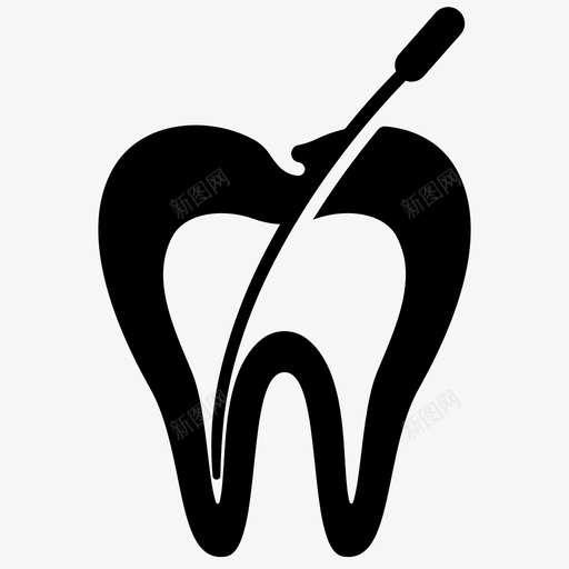 牙髓学牙科根管svg_新图网 https://ixintu.com 牙科 牙髓 根管 牙齿 治疗 固体