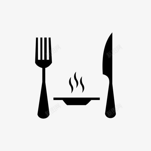 餐厅餐具吃的svg_新图网 https://ixintu.com 餐厅 叉子 餐具 食物 盘子 勺子