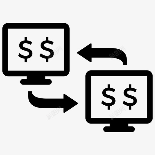 网上交易银行汇款svg_新图网 https://ixintu.com 网上交易 银行 汇款 转账 金融