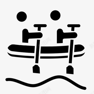 漂流独木舟划桨图标