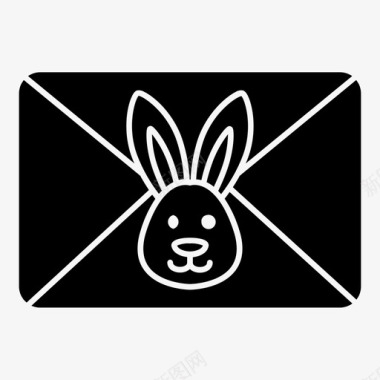 兔子信复活节复活节兔子图标
