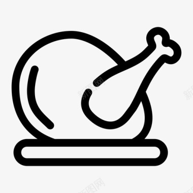 烤肉鸡肉鸡肉牛排图标