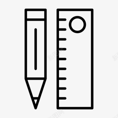 钢笔尺学习测量图标