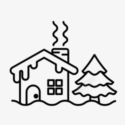 冬天的轮廓冬天的房子家雪高清图片
