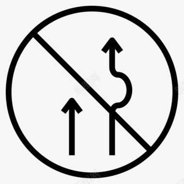禁止超车管制标志道路标志图标
