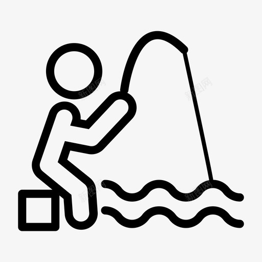 钓鱼活动户外svg_新图网 https://ixintu.com 钓鱼 活动 户外运动 雨天