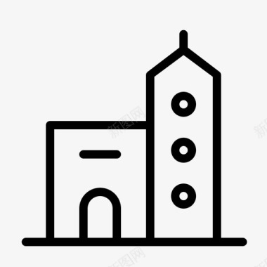 学校建筑商业图标
