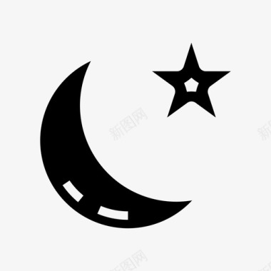 月亮星新月伊斯兰图标