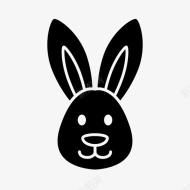 兔子头复活节复活节兔子图标