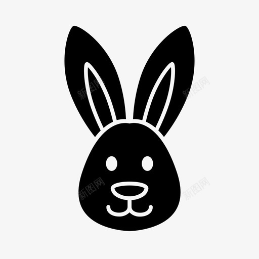 兔子头复活节复活节兔子svg_新图网 https://ixintu.com 复活节 兔子 彩蛋 食品 快乐