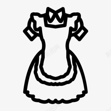 女仆服装衣服衬衫图标