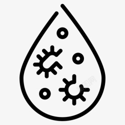 水污染图标水污染细菌水滴高清图片