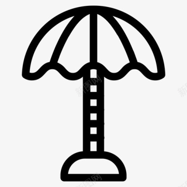 伞海滩海图标