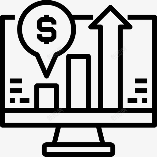 分析条形图监视器svg_新图网 https://ixintu.com 分析 条形图 监视器 利润 统计 金融 科技