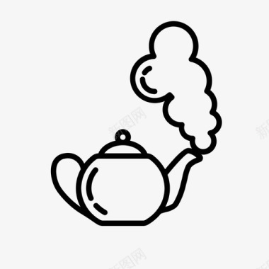 茶壶草药蒸汽图标