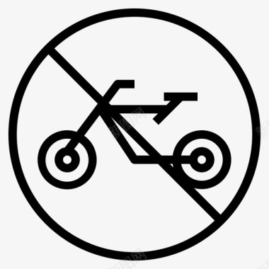 禁止骑自行车人类法律图标