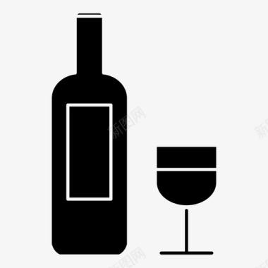 葡萄酒酒精酒瓶图标