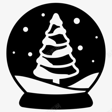雪球圣诞节松树图标
