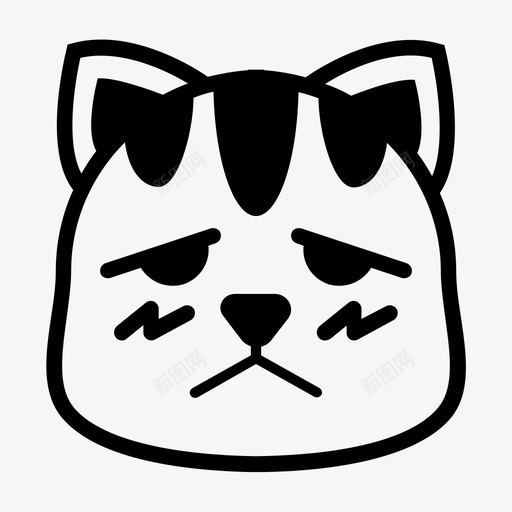 悲伤的猫表情符号生病svg_新图网 https://ixintu.com 悲伤 表情 符号 生病 笑脸 可爱 爱的