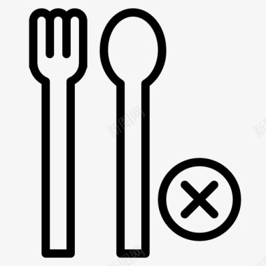 禁食吃叉子图标