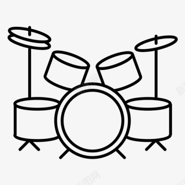 鼓组乐队设备鼓套件图标