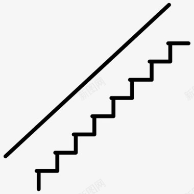 自动扶梯楼梯楼上图标