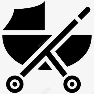 婴儿车马车孩子图标