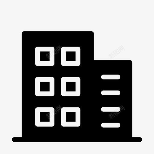 城市办公室建筑图标svg_新图网 https://ixintu.com 建筑 城市 办公室 图标 现代 实体