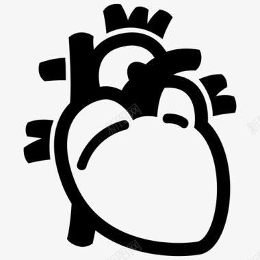 人体心脏解剖学心脏病学图标