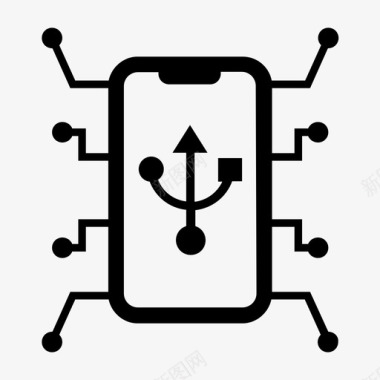 usb电话系统设备智能手机图标