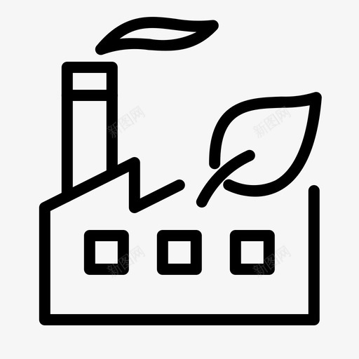 绿色工厂生态环境svg_新图网 https://ixintu.com 绿色 工厂 生态环境 工业 树叶