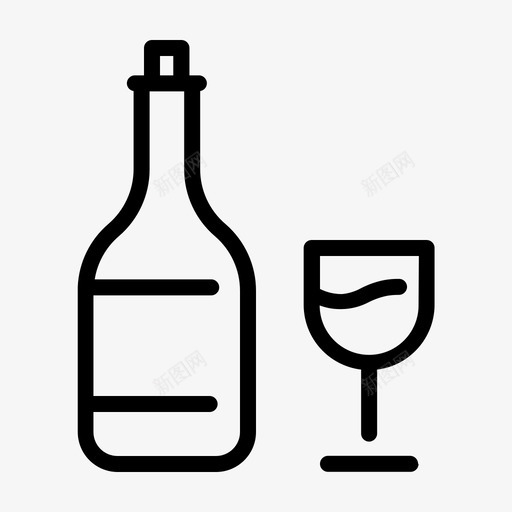 葡萄酒饮料瓶子svg_新图网 https://ixintu.com 饮料 葡萄酒 瓶子 餐饮 食品 营养