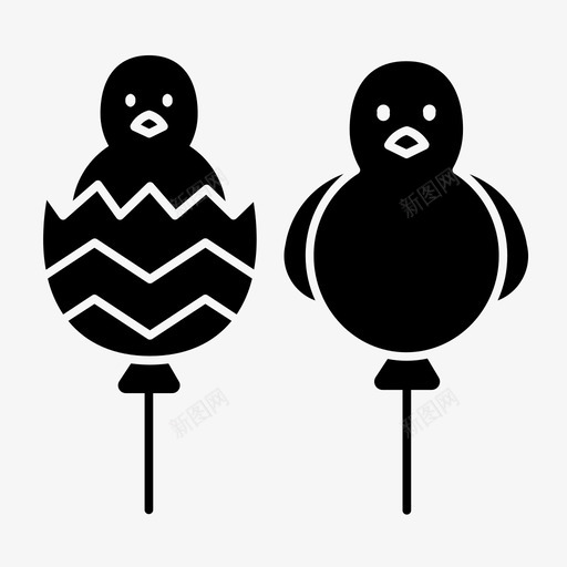 鸡气球复活节复活节兔子svg_新图网 https://ixintu.com 复活节 气球 兔子 彩蛋 食品 快乐