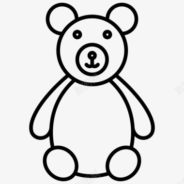 泰迪熊孩子软玩具图标
