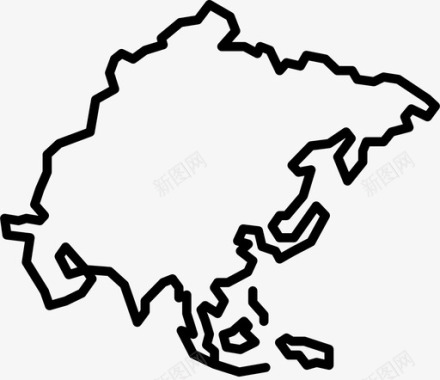 亚洲大陆中国图标