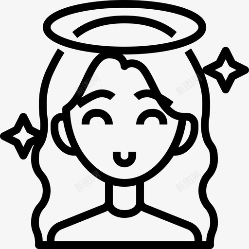 天使女孩快乐svg_新图网 https://ixintu.com 天使 女孩 快乐 眨眼 女人 化身 情感