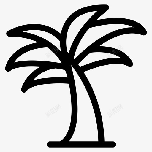 椰子树海滩大海svg_新图网 https://ixintu.com 椰子树 海滩 夏天 大海 图标
