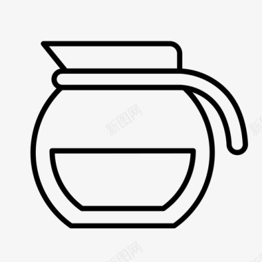 茶壶咖啡圆形图标