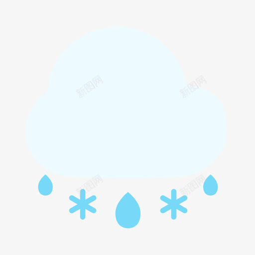 雨加雪阵雨加雪svg_新图网 https://ixintu.com 雨加 阵雨 加雪