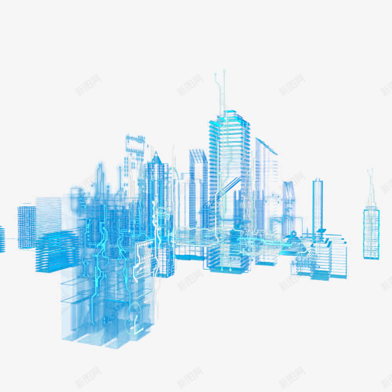 蓝色科技大楼装饰壁纸png免抠素材_新图网 https://ixintu.com 蓝色 科技 大楼 装饰 壁纸