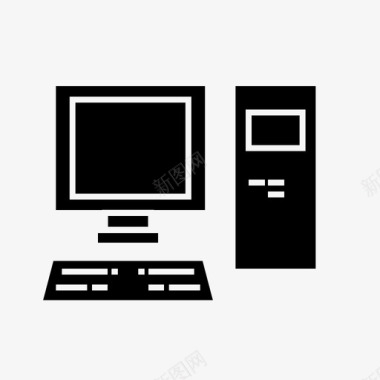 电脑显示器和键盘个人电脑图标