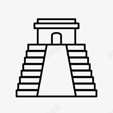 玛雅金字塔墨西哥纪念碑图标